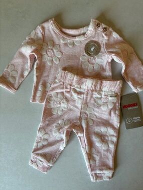 Huggies Babywear Pink Floral One-Piece Set for Kids 3M